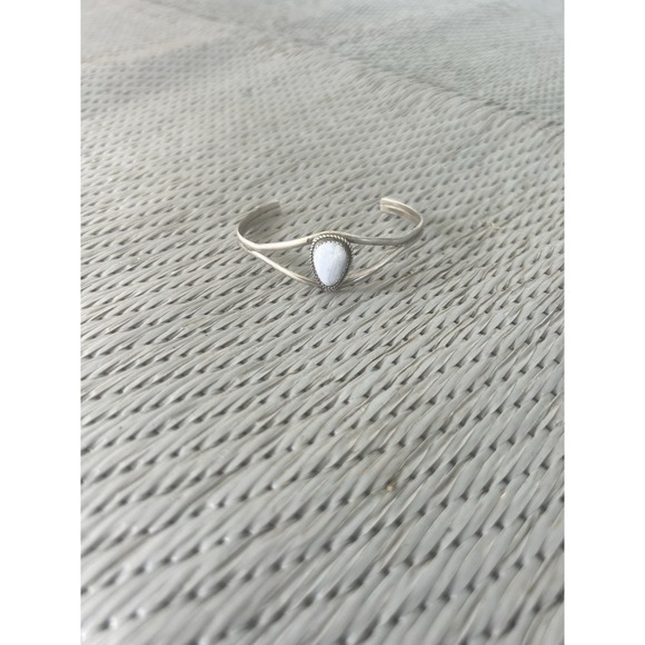 Vintage Sterling Blue Lace agate Navajo Roy Buck Cuff Bracelet - Picture 2 of 6